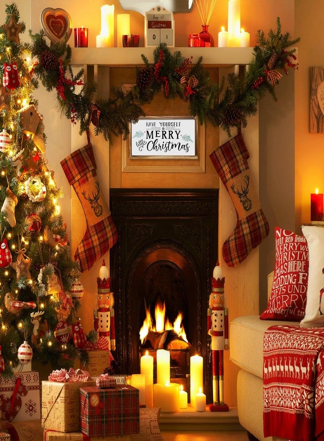 MACVAD Merry Christmas Sign with Solid Wood Framed, 16 x 8 Inchs Wooden Sign for Christmas Decorations Indoor and Outdoor Use - Image 3